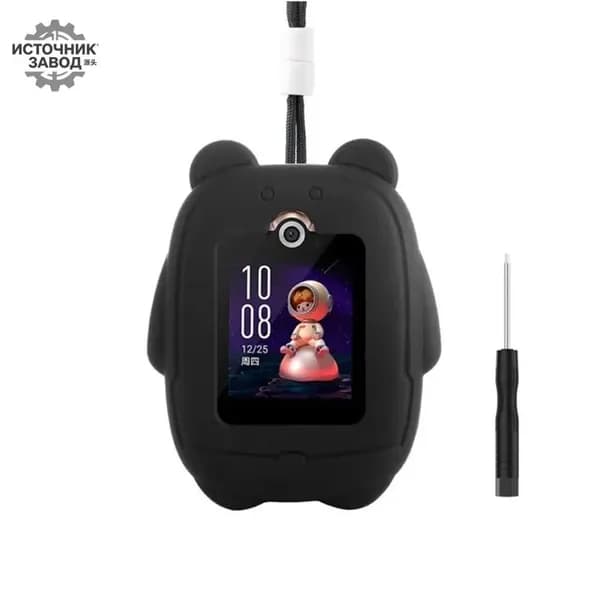 Стильный противоударный чехолбампер премиум для HUAWEI WATCH KIDS 4 Pro из прочного силикона с эргономичным шейным ремешком