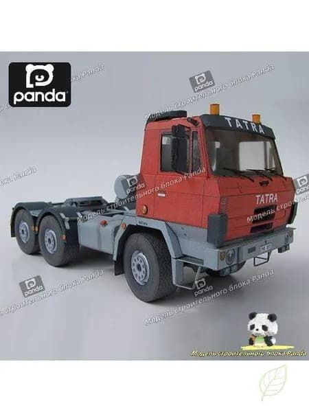 1:32, тоже буксирующий тяжелый грузовик T815 6x6 NTH, бумажная модель автомобиля