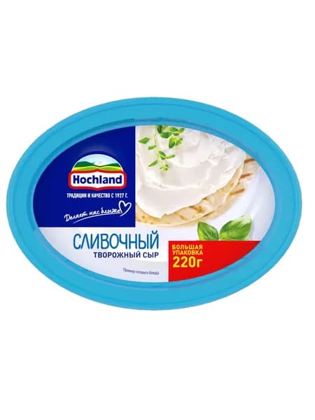 Сыр творожный сливочный 60% 220 г, Hochland