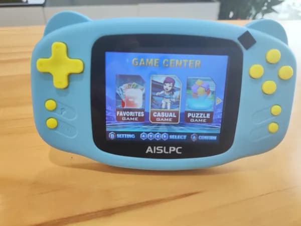 AISLPC детская электронная игрушка K32B Котик 300 портативная приставка для детей,синий