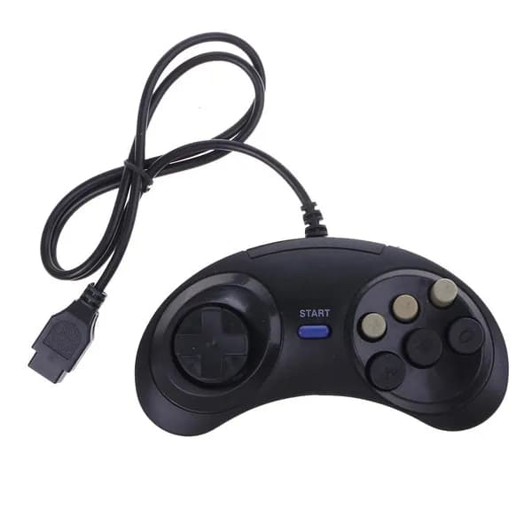 Проводной геймпад для Mega Drive, Черный