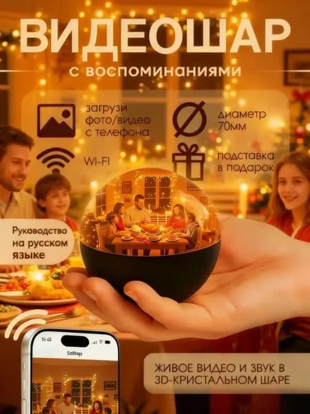 Волшебный шар с цифровой фоторамкой