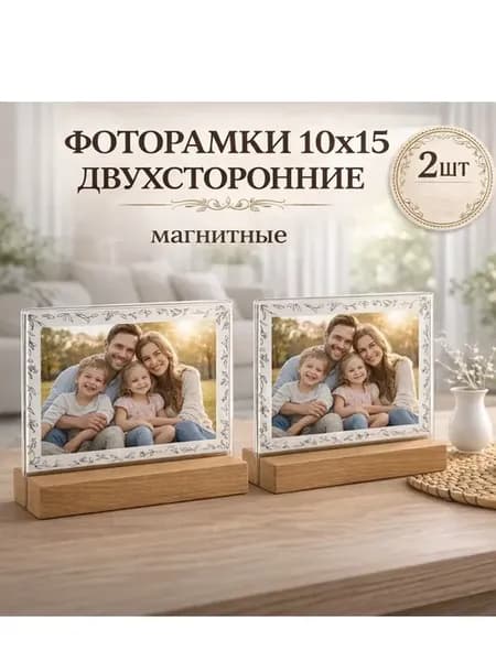 Фоторамки деревянные 10х15 магнитные рамки комплект 2 шт