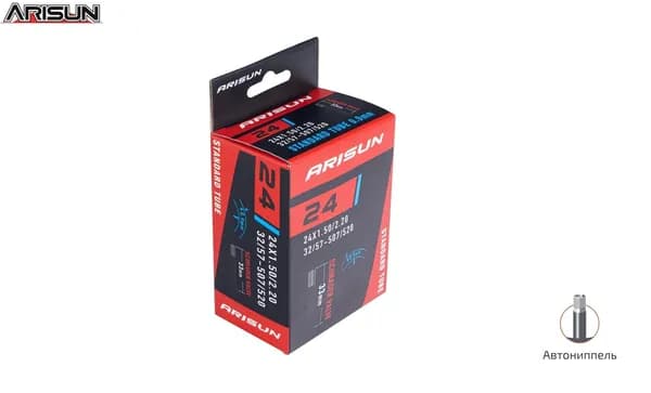 Камера для велосипеда ARISUN 24x1,50/2,20 бутил, авто-ниппель, A/V, 0,9 мл