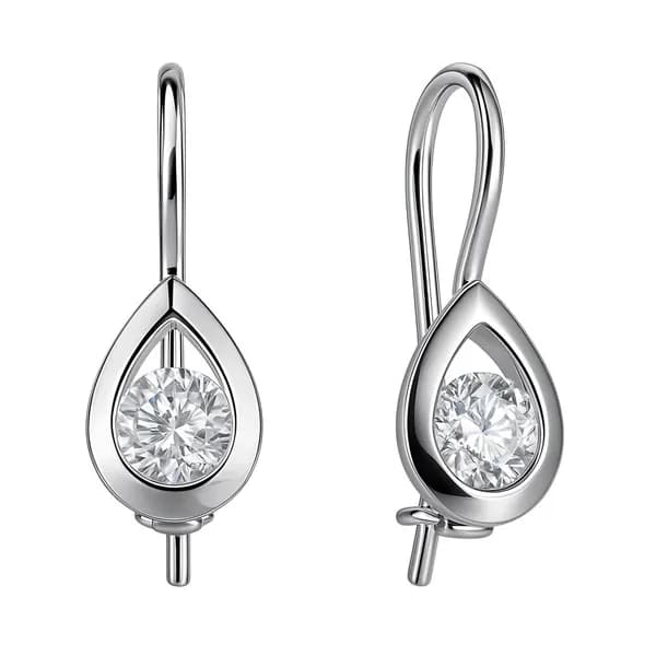 Серьги детские с фианитами серебро 925 пробы 585GOLD