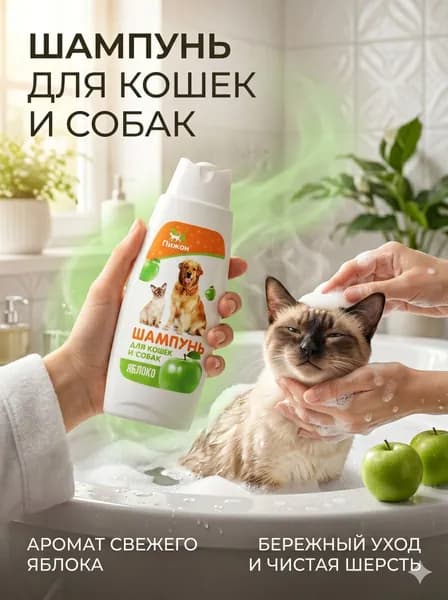 Шампунь для кошек и собак, 250 мл, с ароматом яблока