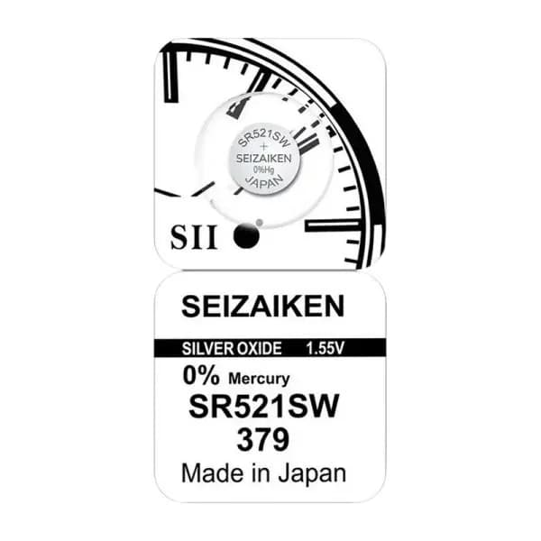 Батарейка SEIZAIKEN 379 (SR521SW) Silver Oxide 1.55V (Япония)