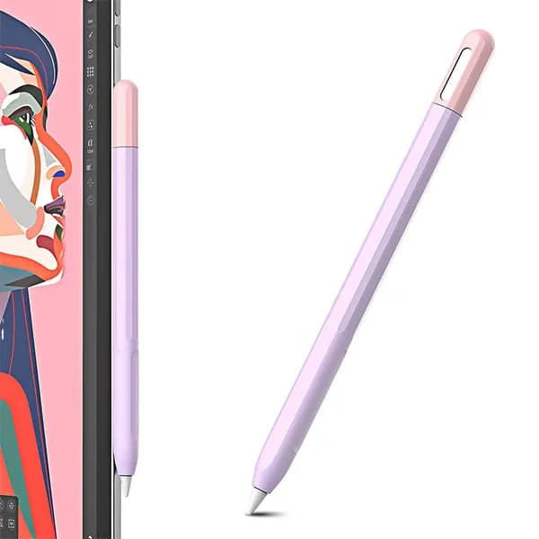 Чехол для Apple Pencil USB-C фиолетово-розовый силиконовый