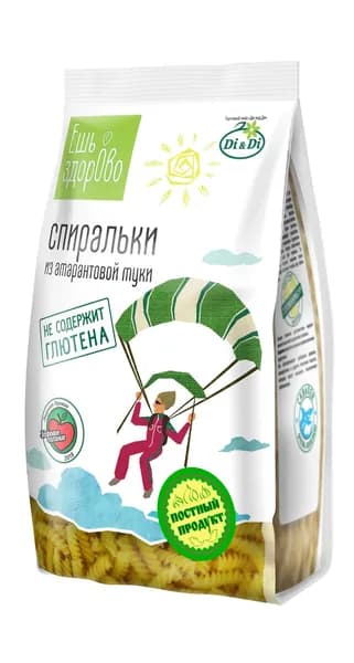 Амарантовые макароны ЕШЬ ЗДОРОВО без глютена Спиральки, 250г