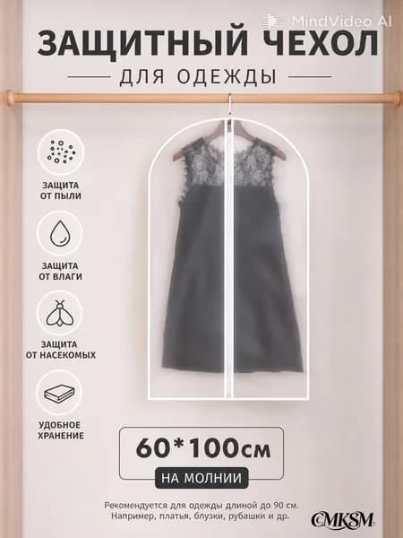 Чехол для одежды, 100 см х 60, 1 шт