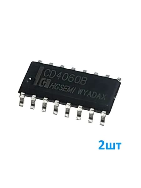 CD4060BM 2шт, (CD4060BD), Микросхема, 14-битный двоичный счетчик / делитель частоты с генератором, корпус SO-16