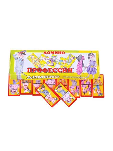 Детское домино "Профессии" с картинками, стратегическая настольная игра для всей семьи и компании, развивающая логическая игра