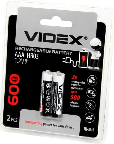 Аккумулятор VIDEX HR03/AAA  600mAh 2BL