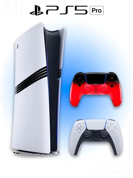 Игровая приставка Sony PlayStation 5 PRO + 2 геймпад (красно-черный, Techno Red)