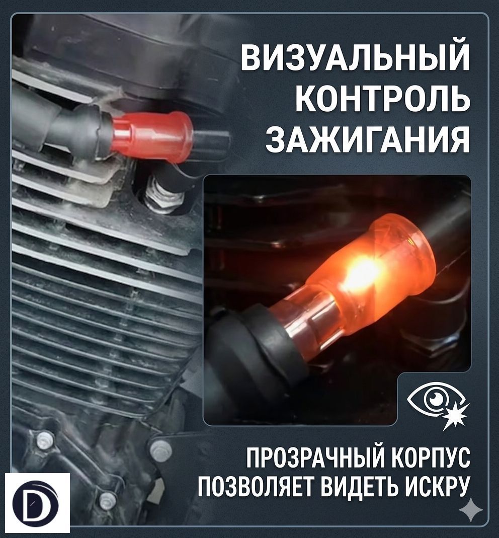 Колпачок свечи зажигания для мотоцикла и скутера прозрачный, 1 шт.