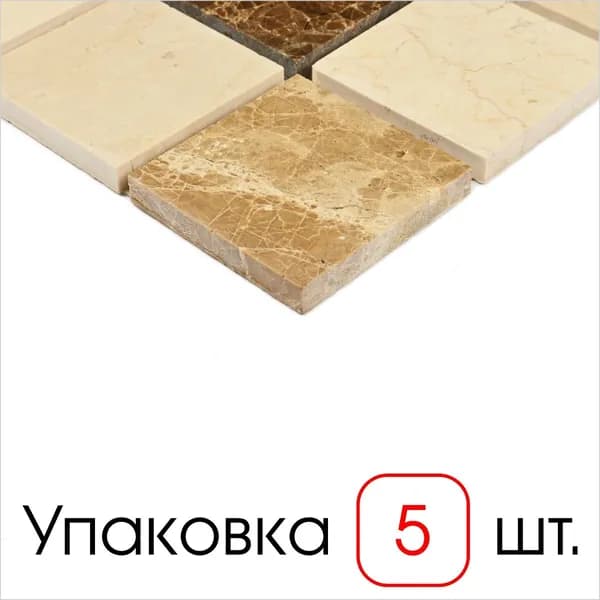 Плитка декоративная, мозаика каменная Garda 305х305 мм, 5 штук