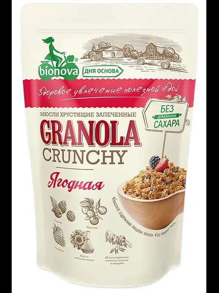 Мюсли BIONOVA Granola crunchy Ягодная, 400г