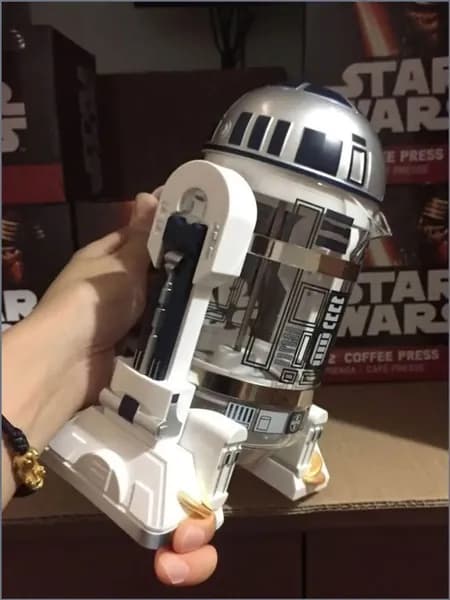 Бытовая мини-кофеварка ручной варки, Робот Star Wars R2-D2, кофейник-пресс для мокко