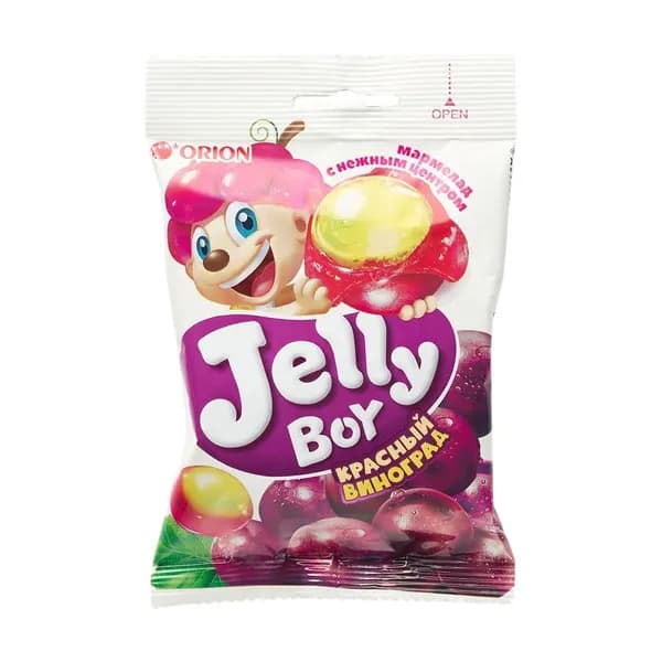 Orion Жевательный мармелад, Jelly Boy, Красный виноград, 66 г /