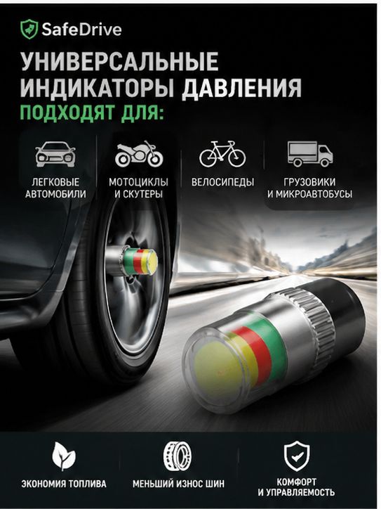 Манометр автомобильный, 4 шт.