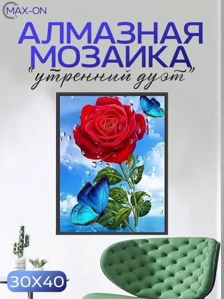 Алмазная мозаика /картина стразами без подрамника 30х40 Утренний Дуэт