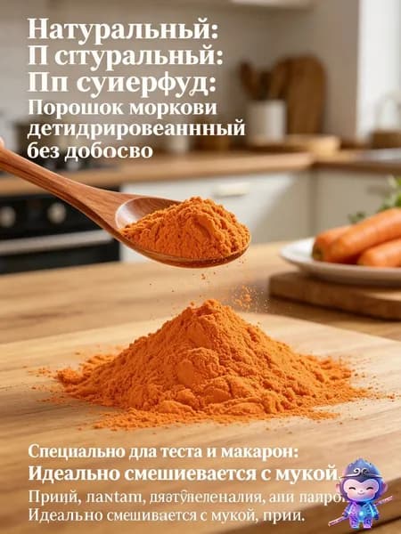 Морковный порошок натуральный , сушеный пищевой краситель для теста