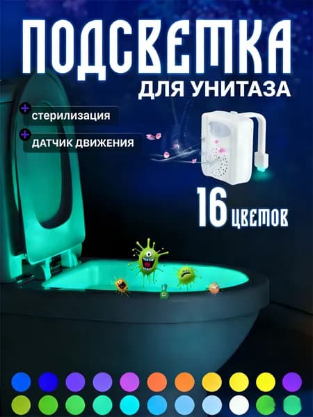 Подсветка для унитаза с датчиком и проекцией