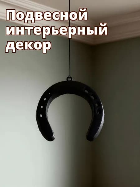 Чугунная декоративная подкова для стены черного цвета для украшения интерьера
