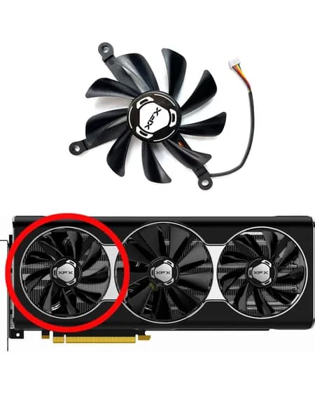 Вентилятор левый для видеoкарт XFX RX5700XT THICC III Ultra 8GB