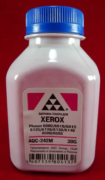 Тонер XEROX Phaser 6000/6010/6015/6125/6128/6130 (фл. 30г) AQC фас.Россия пурпурный