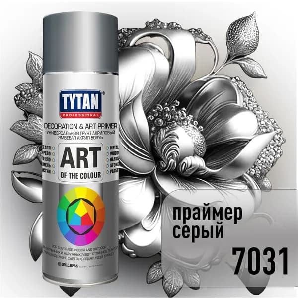 Грунт универсальный акриловый серый RAL 7031 TYTAN Prof. 400 мл.