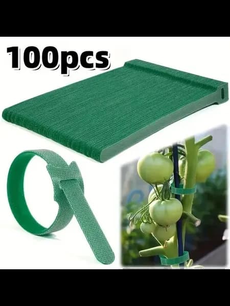 Подвязка для растений, зеленая, 1.2 см, 100 шт