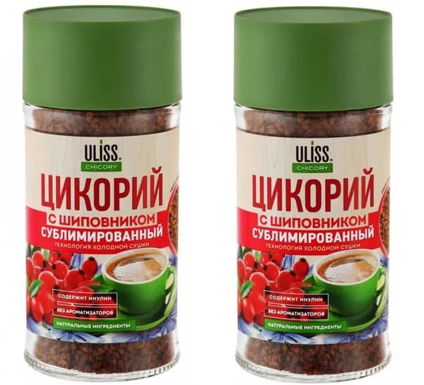 Славкофе Цикорий растворимый Uliss Chicory с шиповником, 85 г, 2 штуки