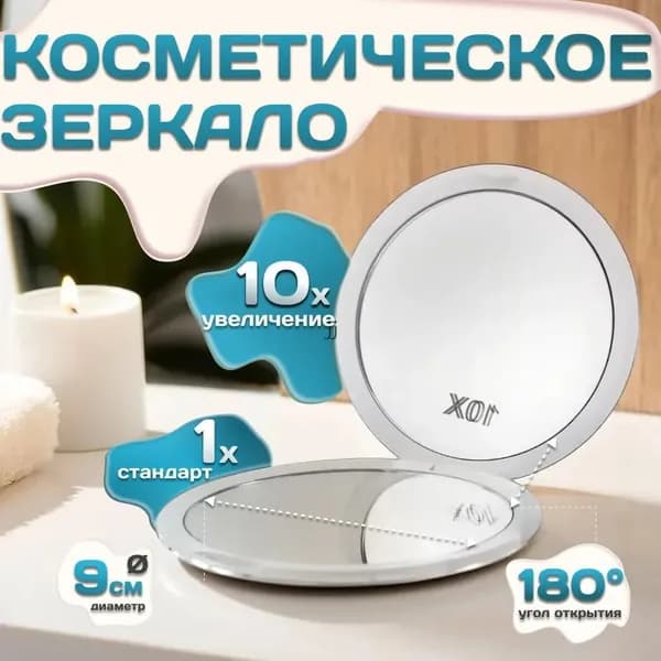 Зеркало интерьерное, 10 см х 10 см, 1 шт