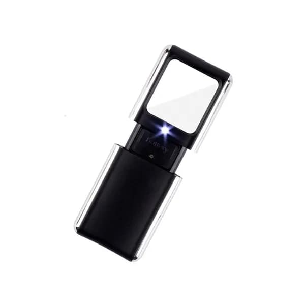 Ручная лупа с LED-подсветкой для ювелирных изделий, Черный