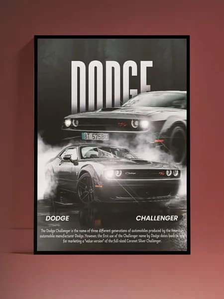 Постер на стену Dodge Challenger без рамы (29,7х42см)