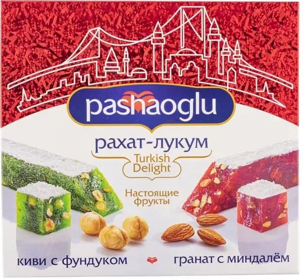 Рахат-Лукум Пашаоглу гранат миндаль киви фунду Восточный букет кор, 300 г
