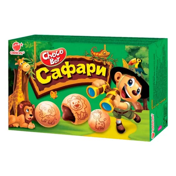 Печенье Orion Choco Boy Сафари затяжное в глазури 42 г