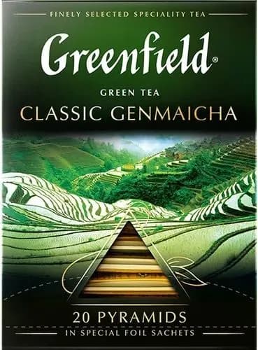 Чай в пирамидках зеленый Greenfield Classic Genmaicha(Классик Генмайча), 20*1,8г