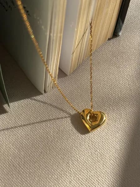 Подвеска на шею сердце на серьги конго, браслет, цепь HEART PUFFY glnd серебро 925, золото 999