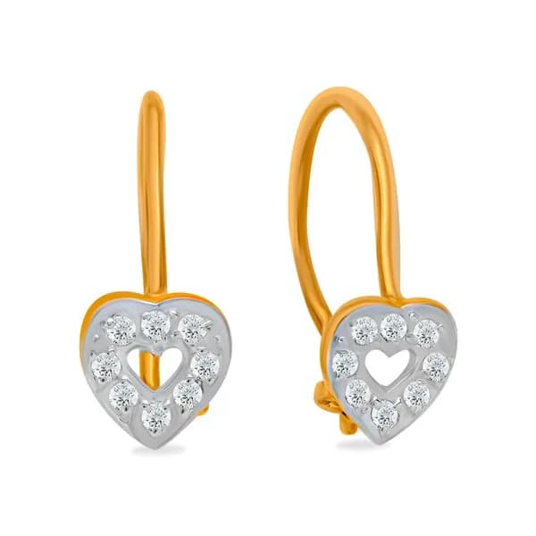 Серьги детские с фианитами из красного золота 375 пробы 585GOLD