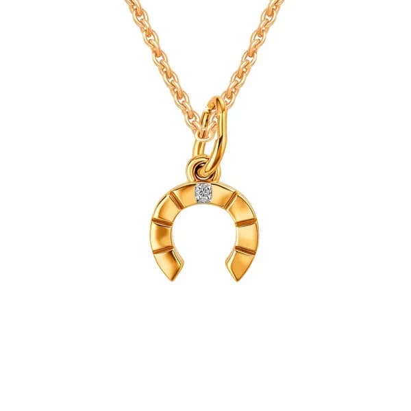 Подвеска на шею с бриллиантом из красного золота 585 пробы 585GOLD