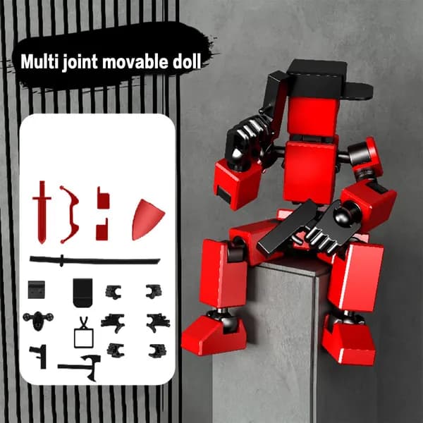 3D-печатная игрушка-марионетка с шарнирами, сборная модель, 13 жестовых аксессуаров, красный цвет