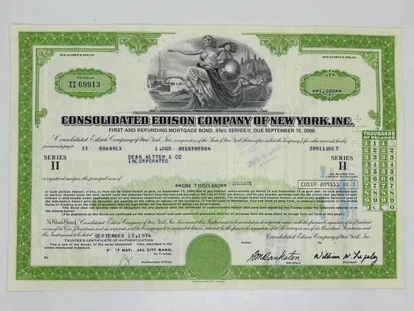Ценная бумага США Энергетическая компания, Consolidated Edison of New York, inc. №7