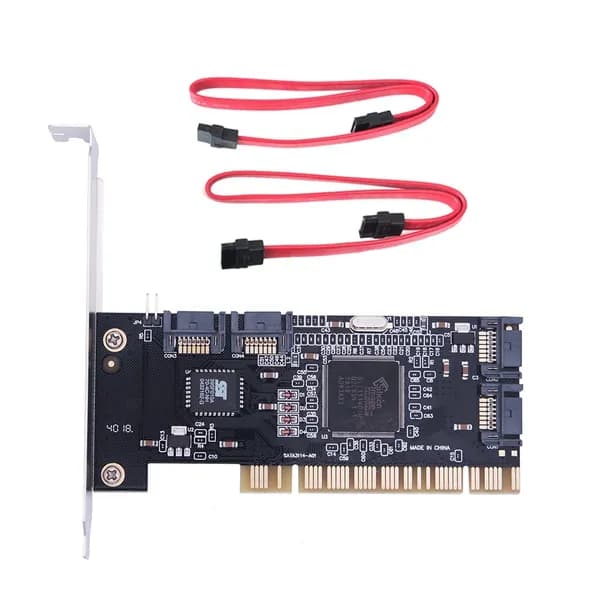 (S T N Z) 4-портовая внутренняя карта расширения PCI SATA Controller с двумя кабелями Sata, совместим настольных ПК, поддержка жесткого диска