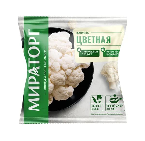 Цветная капуста 400 г, Мираторг, замороженная