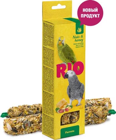 RIO Палочки для попугаев с Медом и орехами 2штх90г