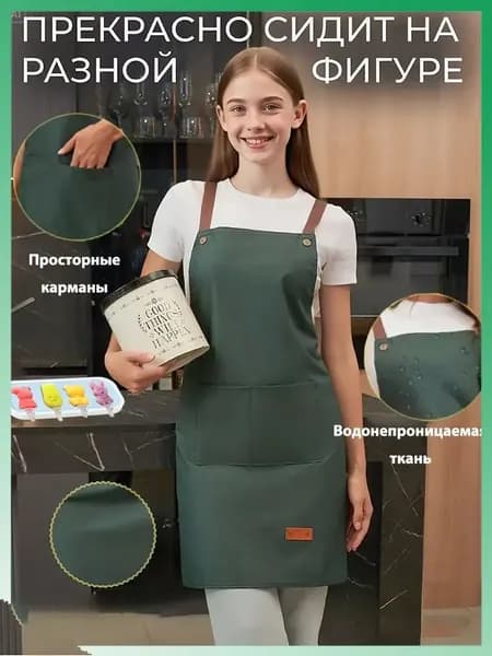 фартук кухонный рабочий непромокаемый с карманами