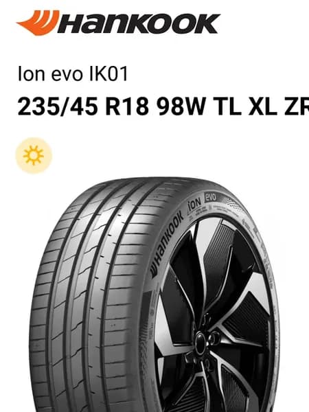 Шины летние 235 45 R18 98W TL XL ZR Ion evo IK01