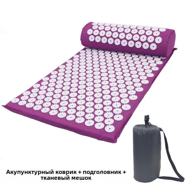 sumАппликатор Кузнецова / массажный акупунктурный коврик с валиком для спины и шеи (игольчатый, 3в1)18